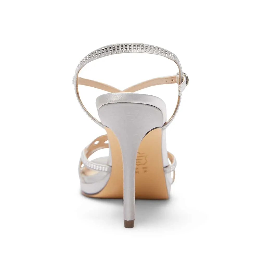 Raia Heel in Silver Satin