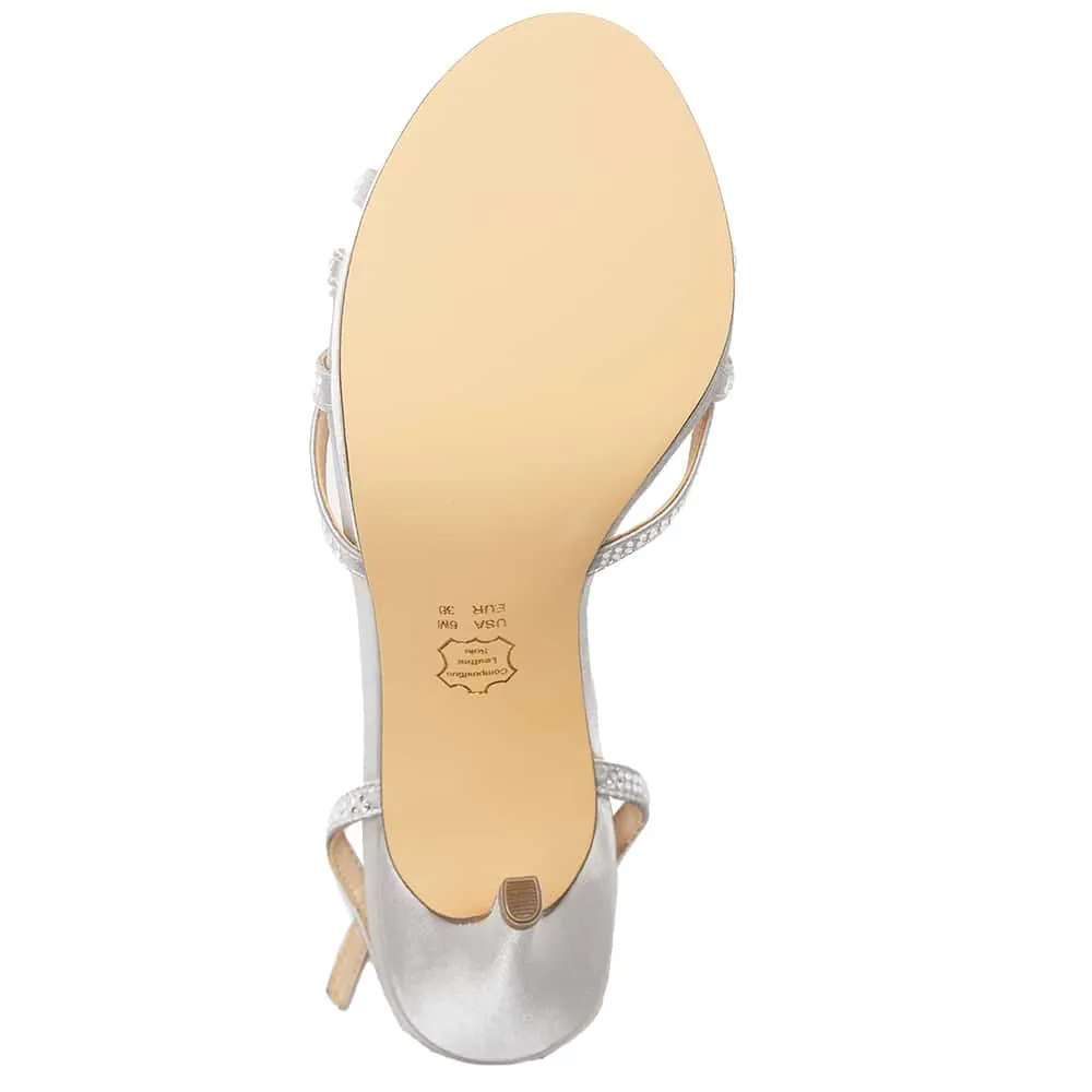 Raia Heel in Silver Satin