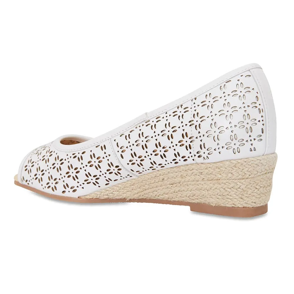 Raine Espadrille in White Leather