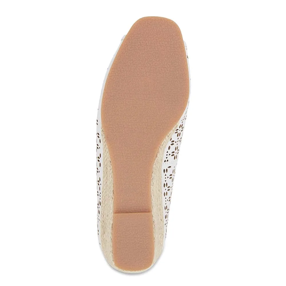 Raine Espadrille in White Leather
