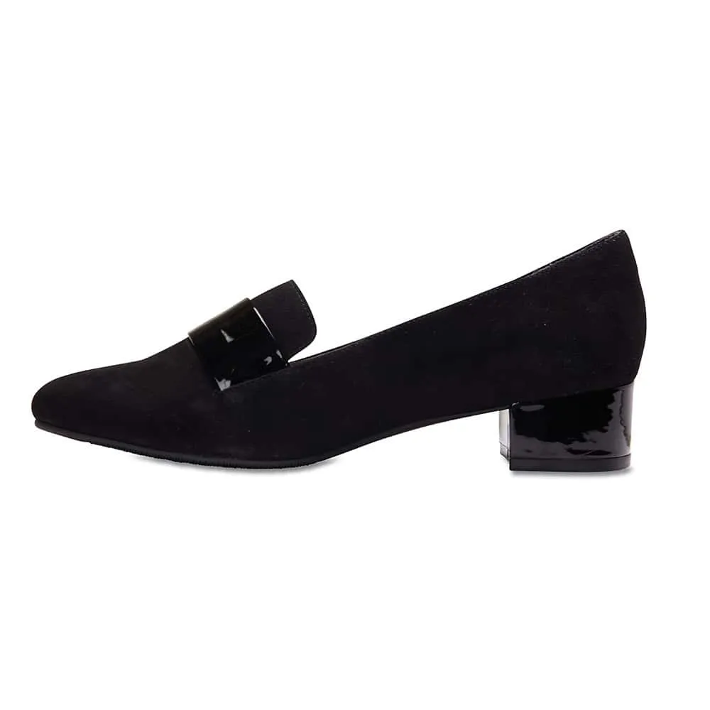 Randall Heel in Black Leather