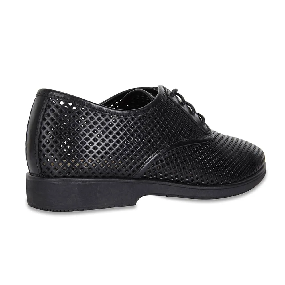 Raquel Brogue in Black Leather
