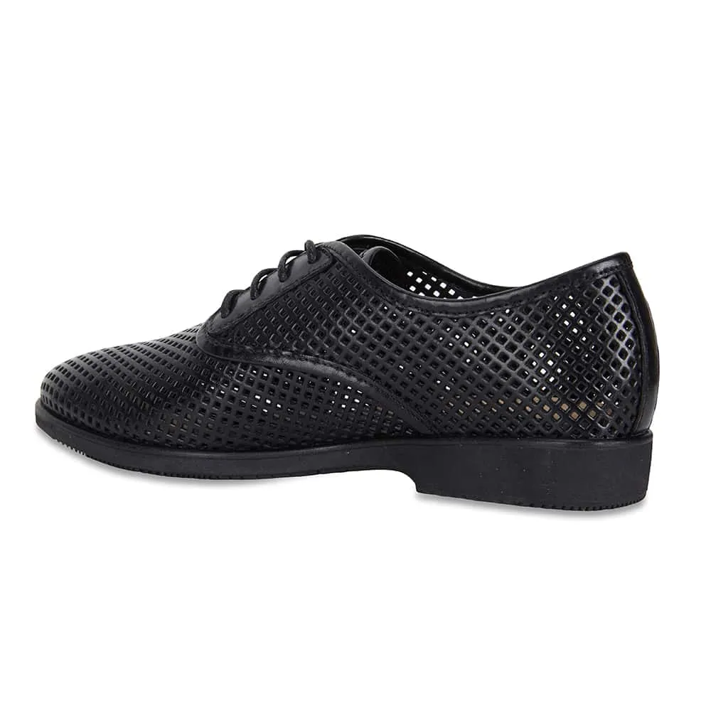Raquel Brogue in Black Leather