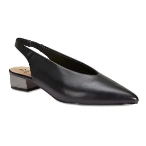 Retro Heel in Black Leather