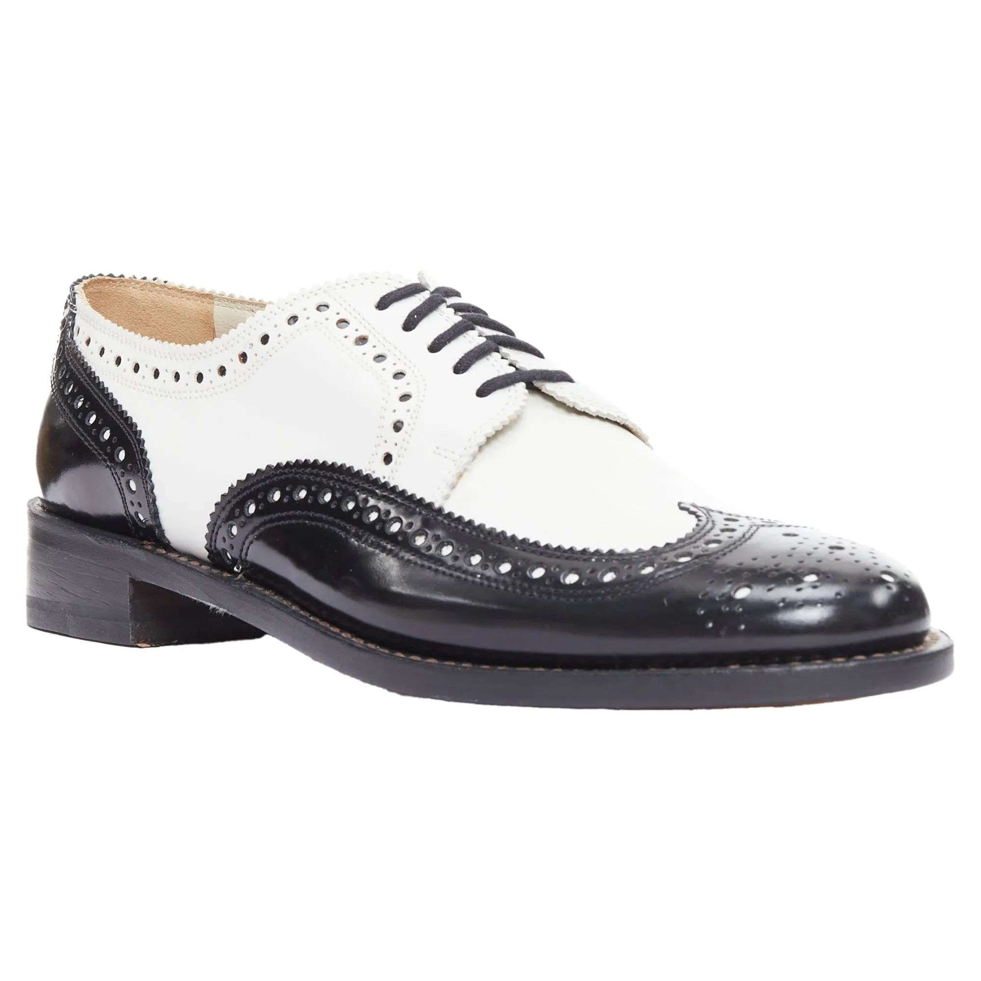 Robert Clergerie leather bicolor derby brogue