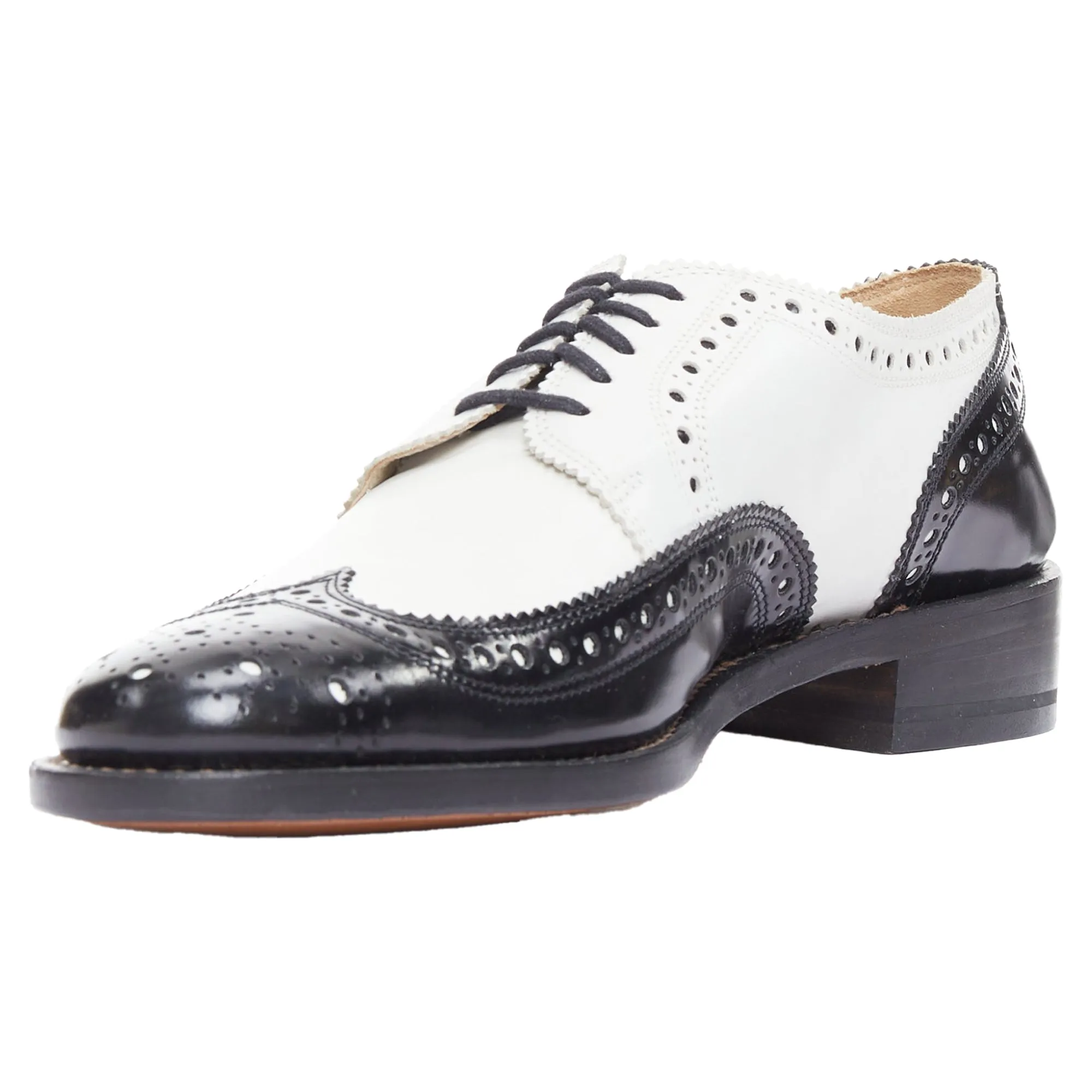 Robert Clergerie leather bicolor derby brogue