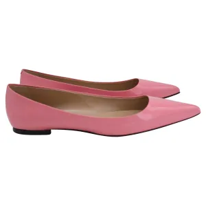 Roger Vivier Pointed Ballet Flats in Pink Patent Leather