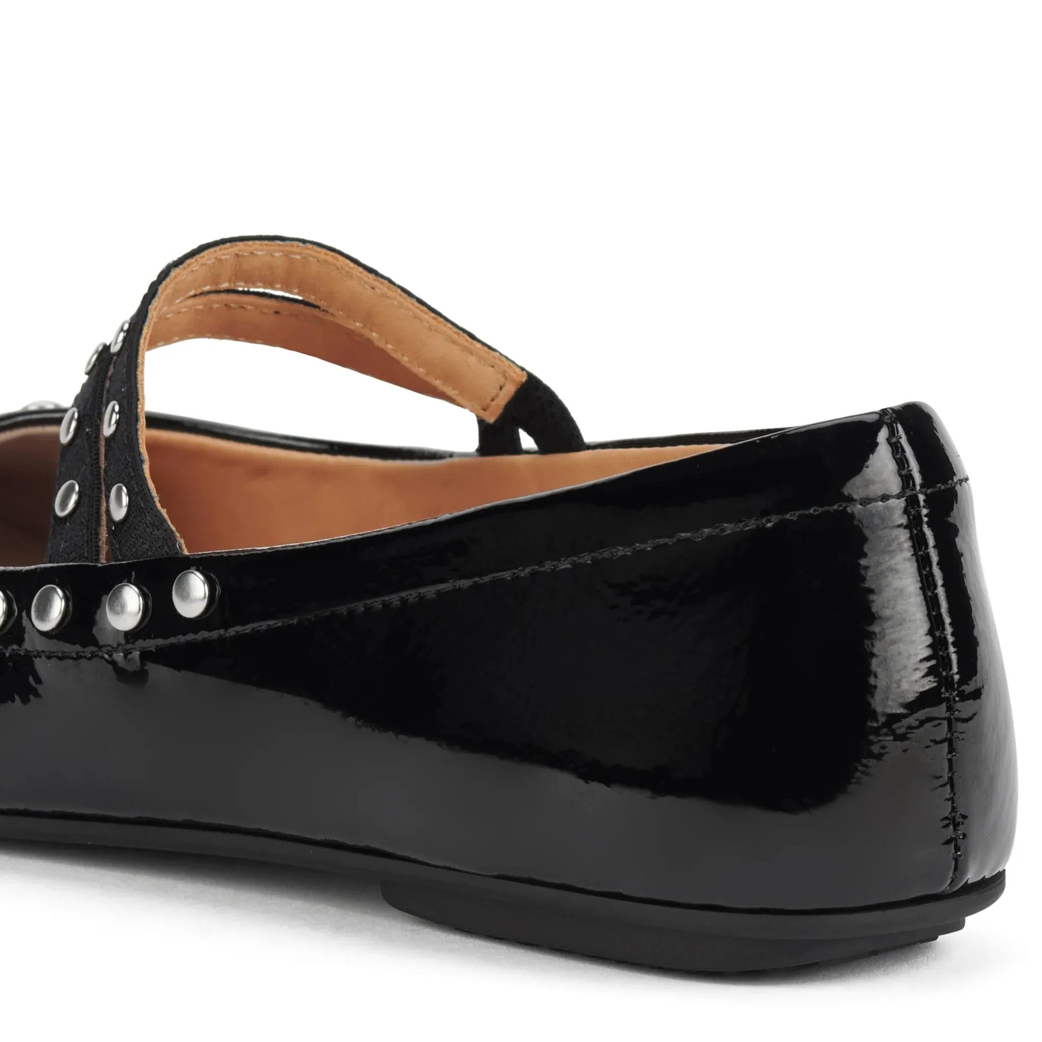 Rollie Ballet Mary Jane Stud Black Patent