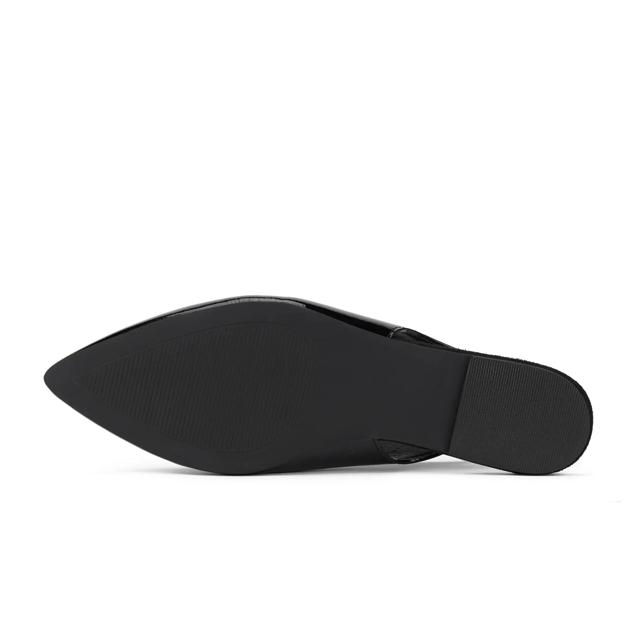 Rollie Pointed Slingback Black Patent