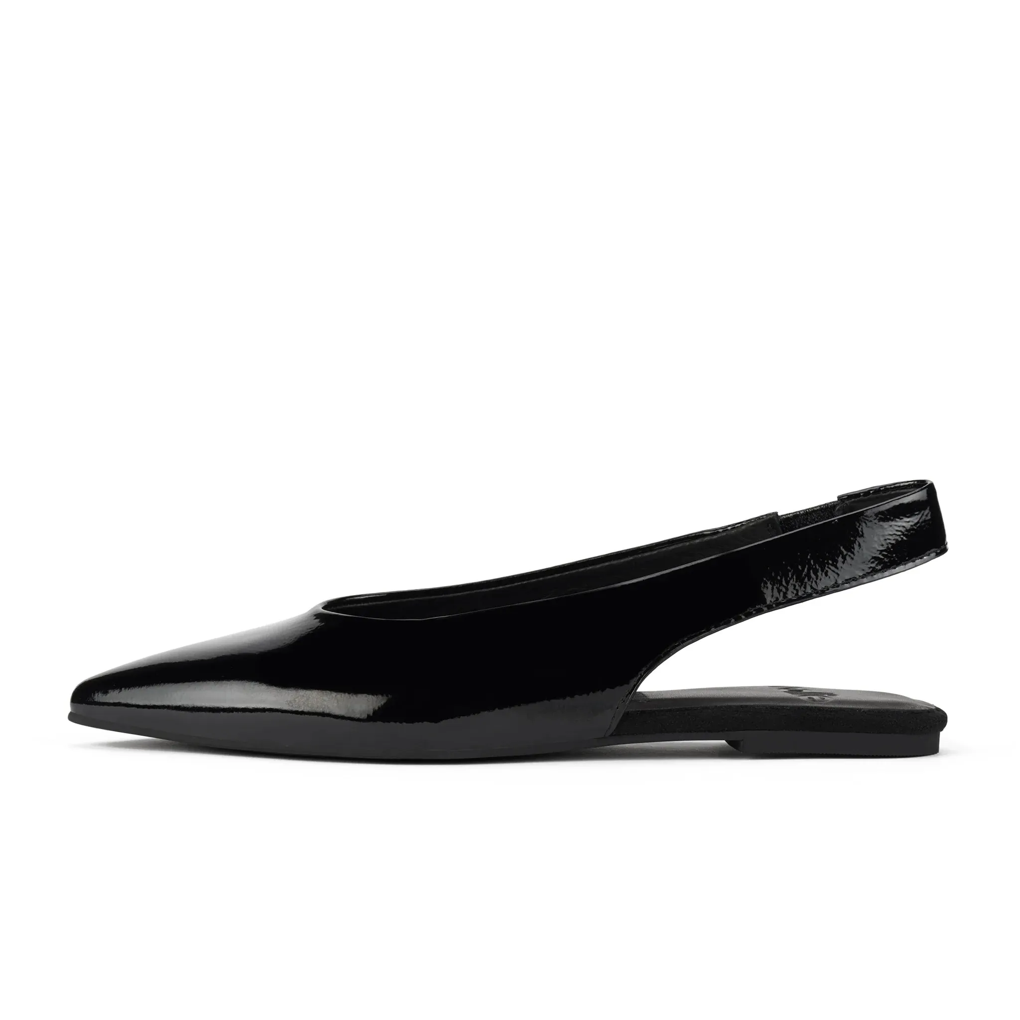 Rollie Pointed Slingback Black Patent