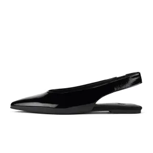 Rollie Pointed Slingback Black Patent