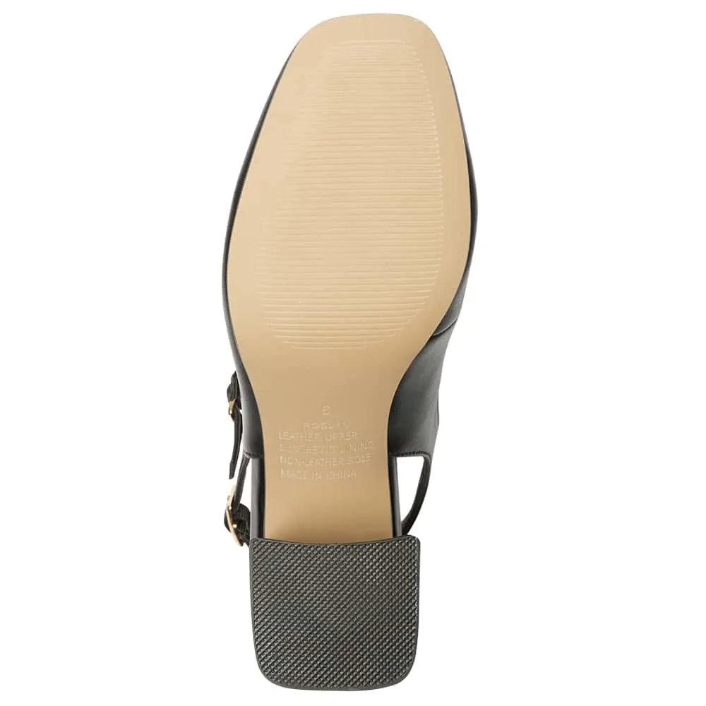 Roslyn Heel in Black Leather