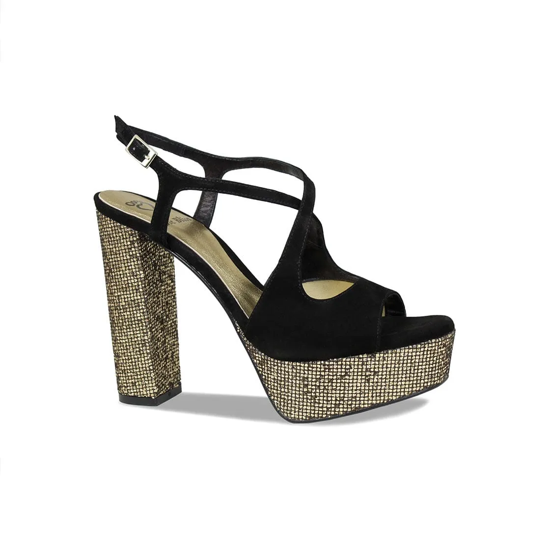Royalty: Black Suede & Bronze Glitter