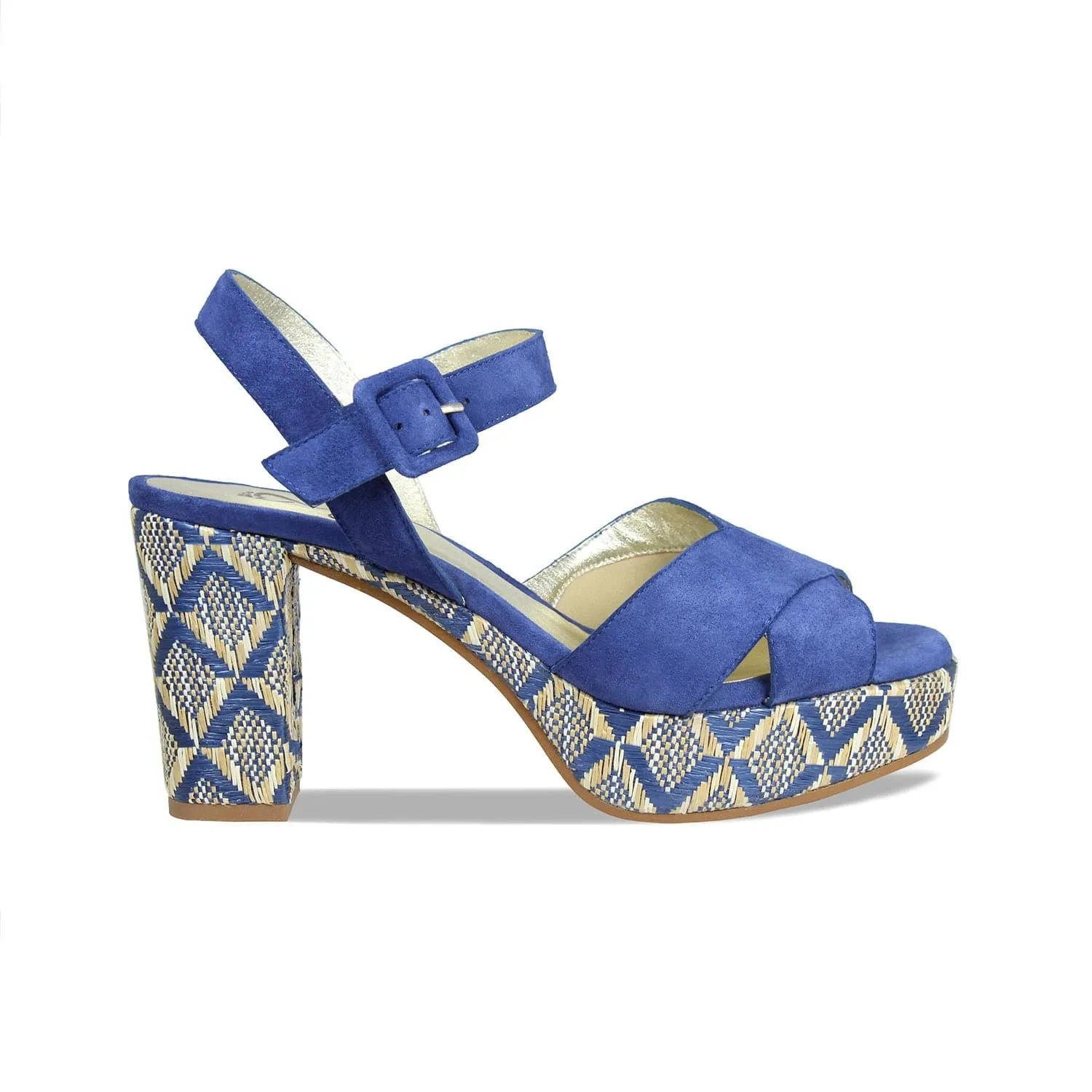 Ruby: Denim Suede & Raffia