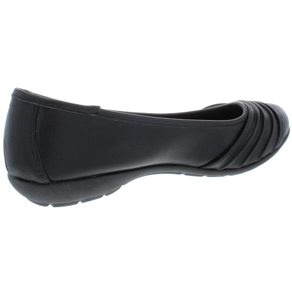 Sable Womens Faux Leather Gathered Flats