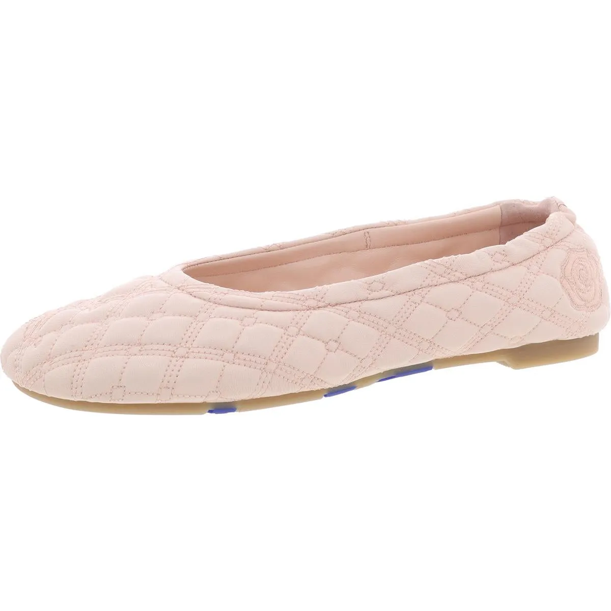Sadler Womens Quilted Leather Ballet Flats