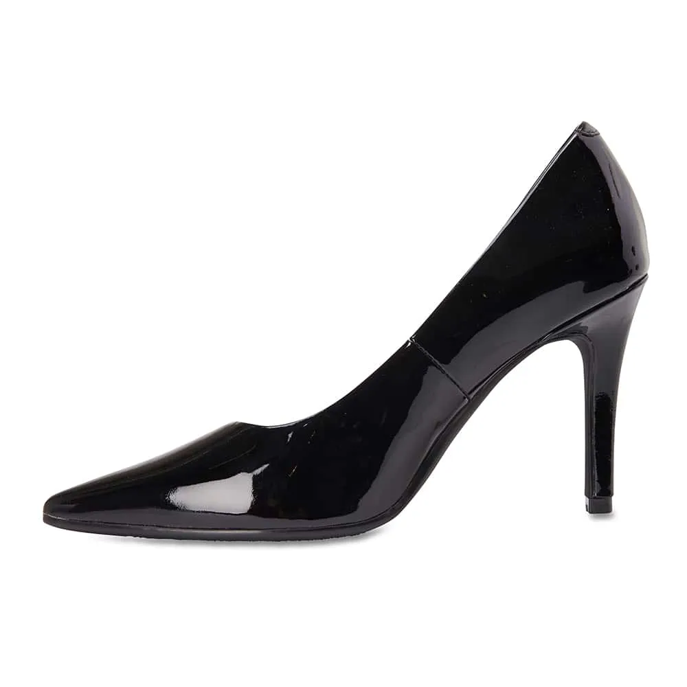Sally Heel in Black Patent