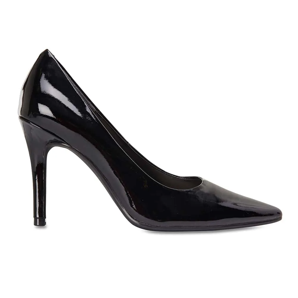 Sally Heel in Black Patent