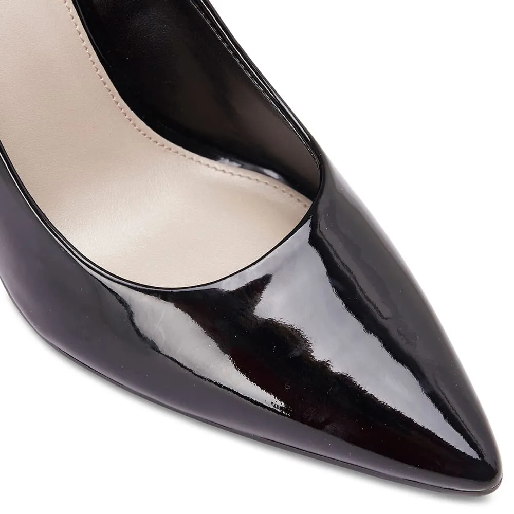 Sally Heel in Black Patent