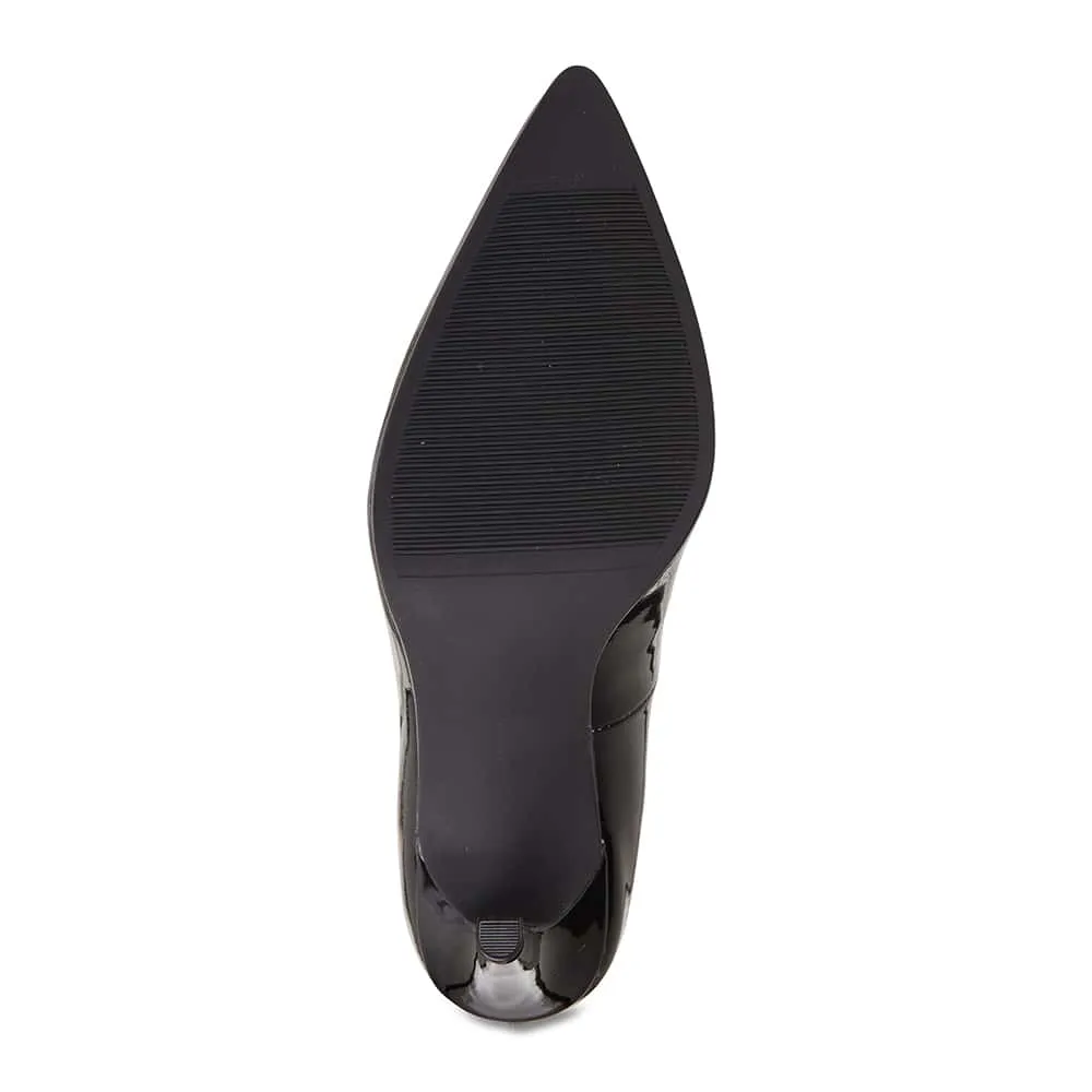Sally Heel in Black Patent