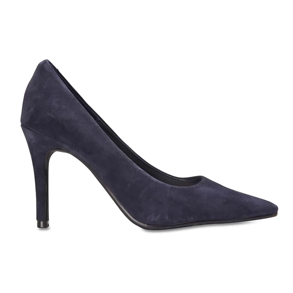 Sally Heel in Navy Suede