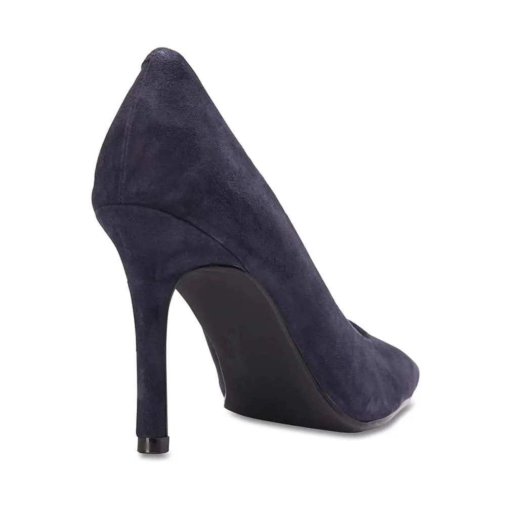 Sally Heel in Navy Suede
