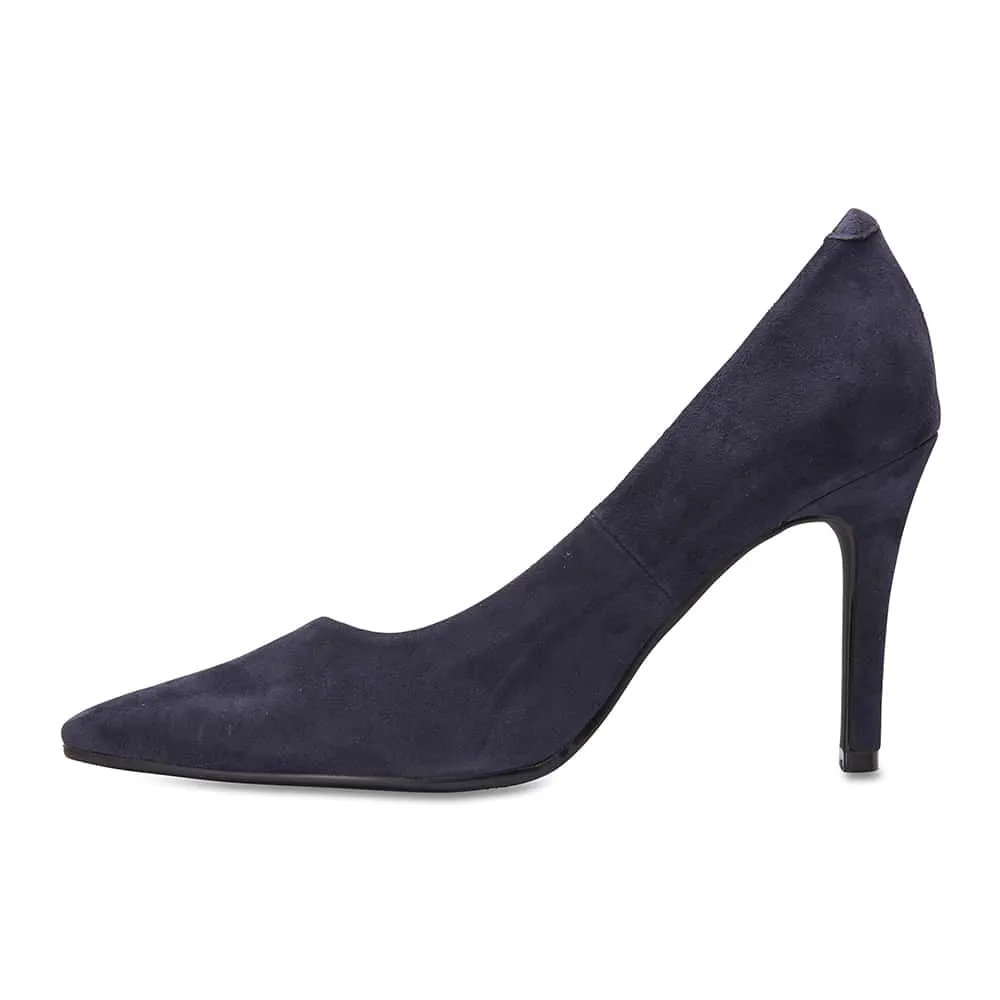 Sally Heel in Navy Suede