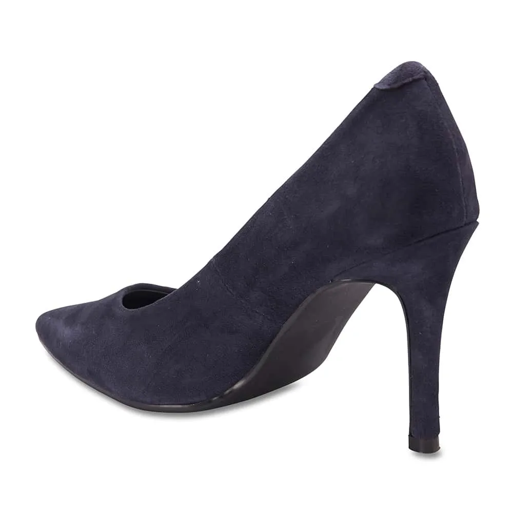 Sally Heel in Navy Suede