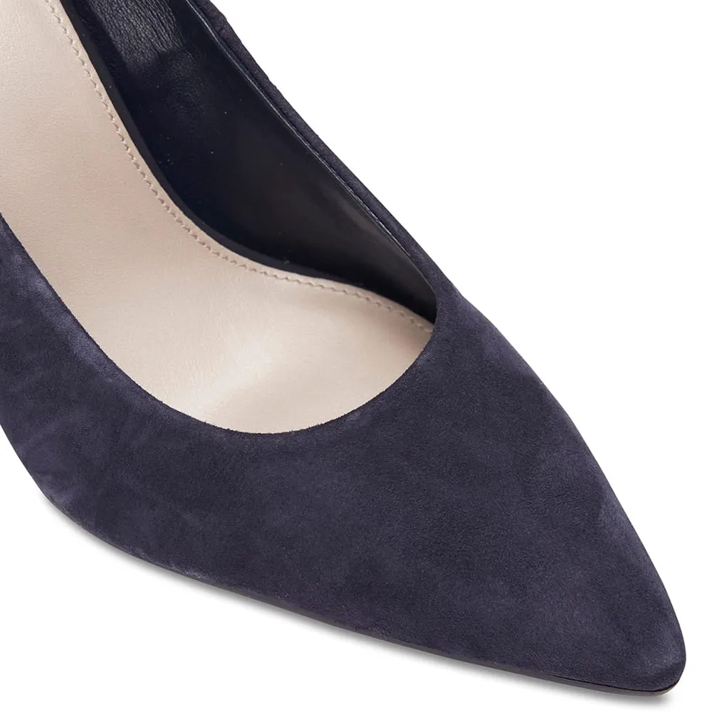 Sally Heel in Navy Suede