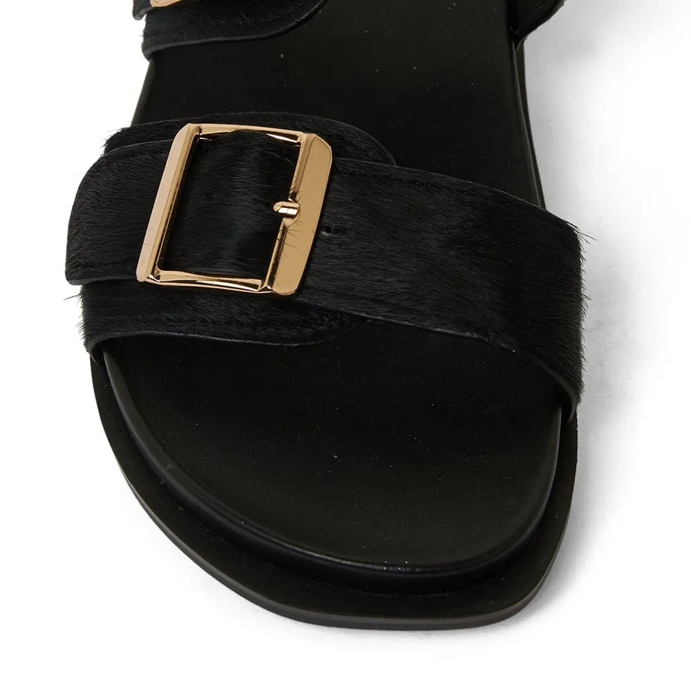 Sarina Slide in Black Pony Pony Hair
