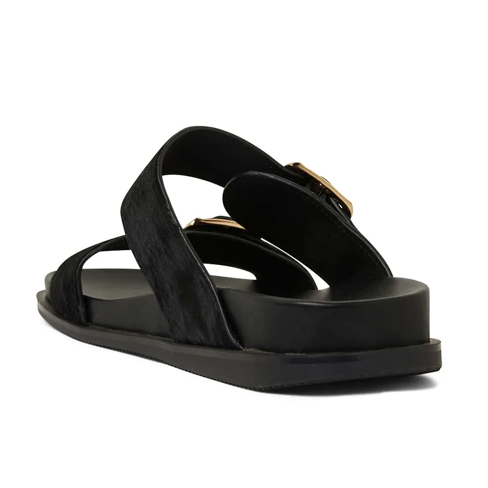 Sarina Slide in Black Pony Pony Hair