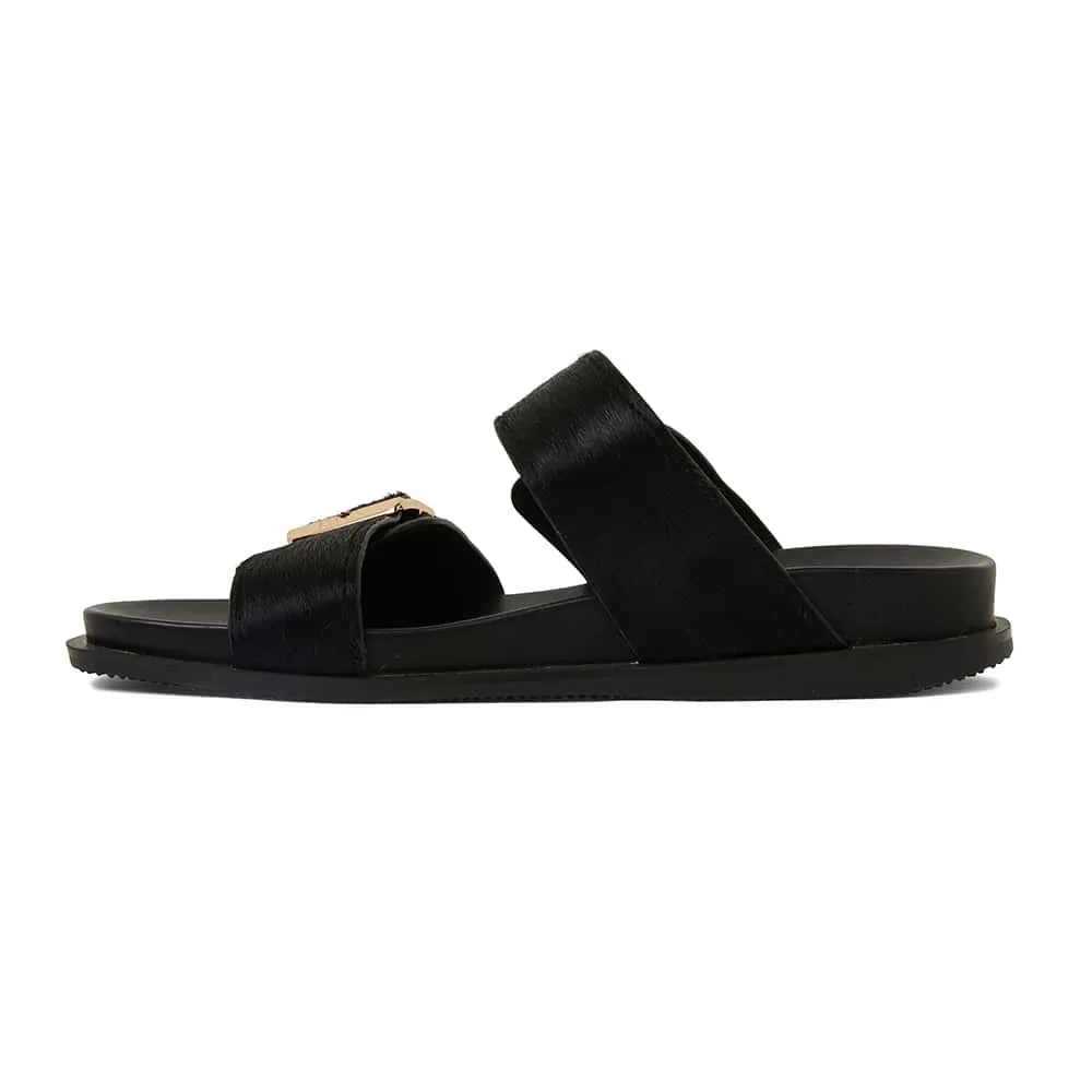 Sarina Slide in Black Pony Pony Hair