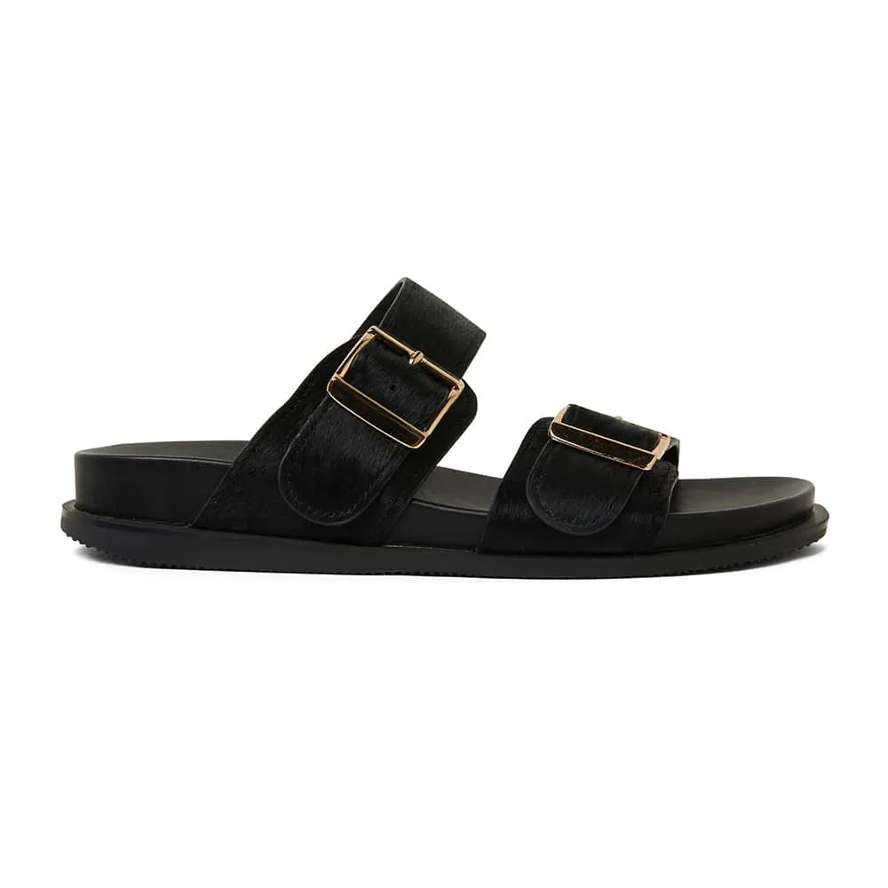 Sarina Slide in Black Pony Pony Hair