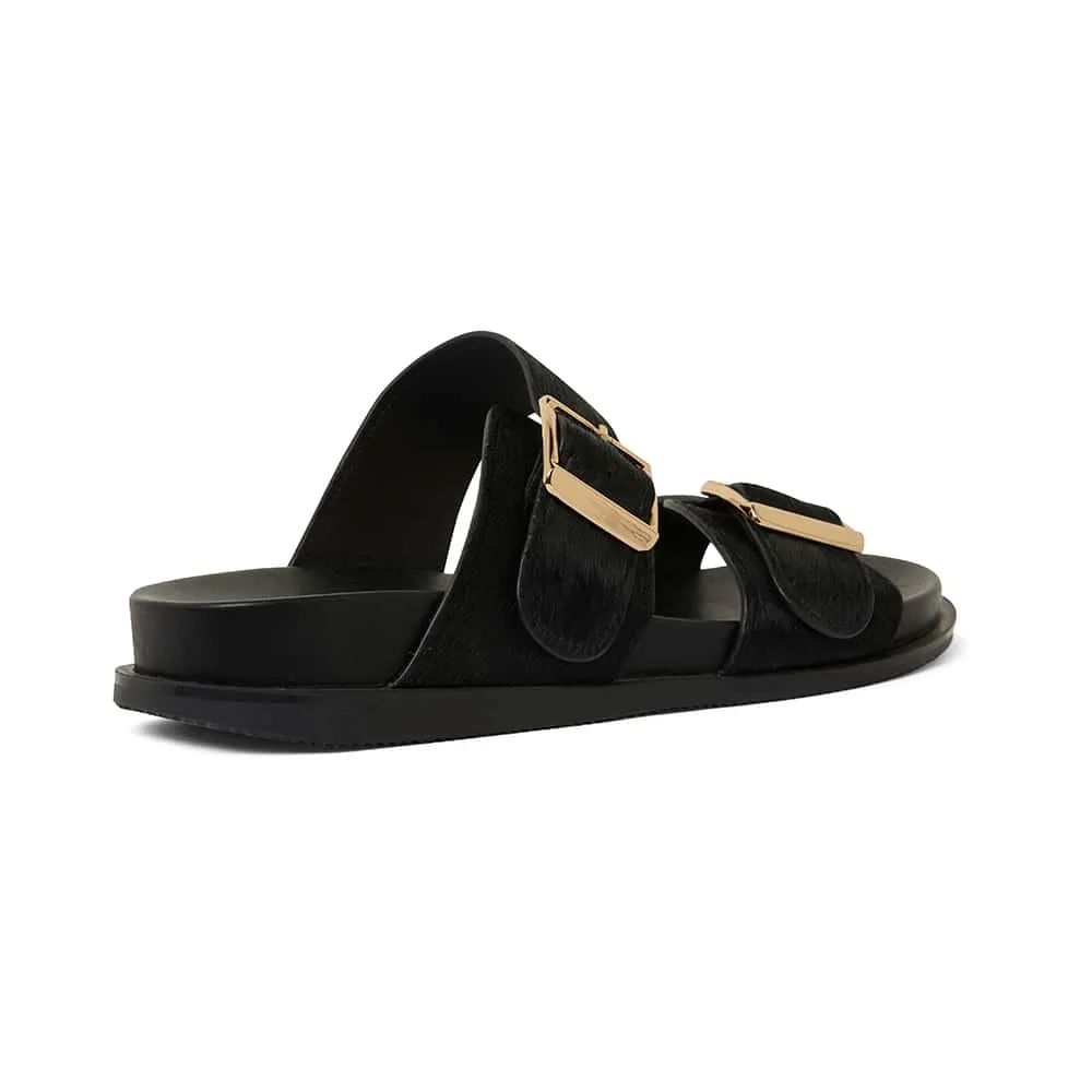 Sarina Slide in Black Pony Pony Hair