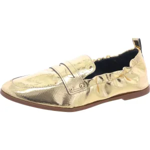 Selipa Womens Faux Leather Metallic Loafers