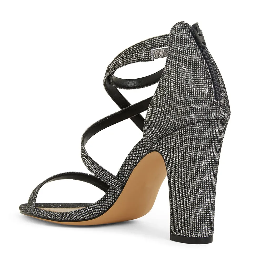 Shari Heel in Silver And Black