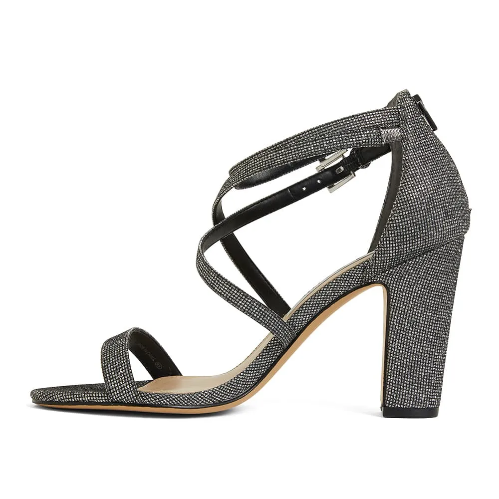 Shari Heel in Silver And Black