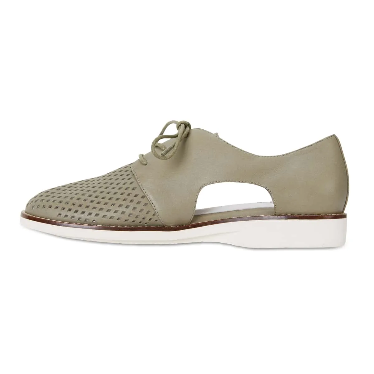 Sharon Brogue in Khaki Leather