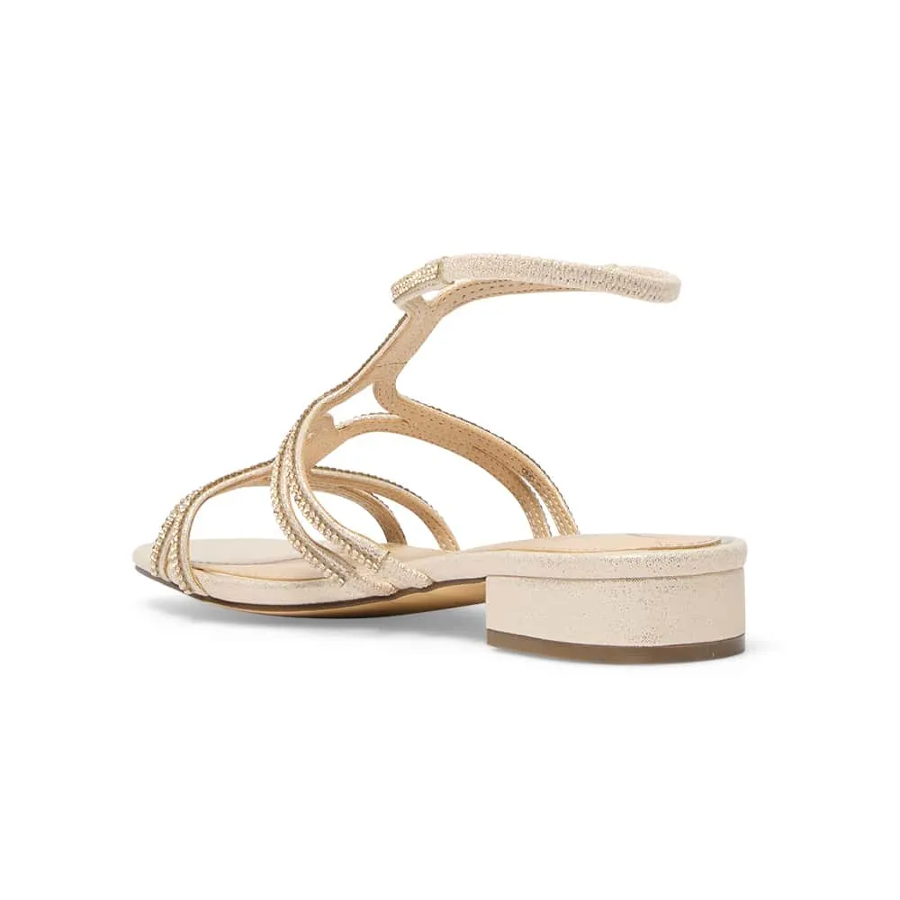 Sharyn Heel in Platino Shimmer Suedette