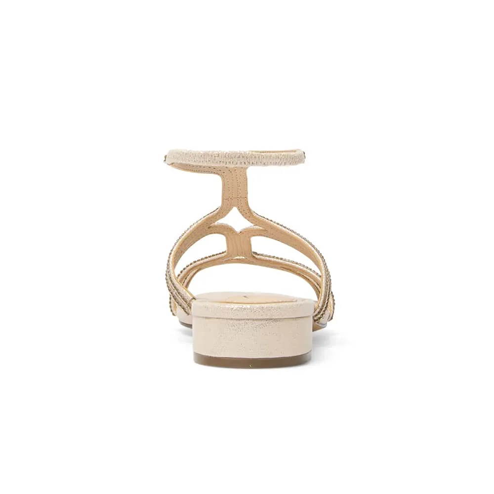 Sharyn Heel in Platino Shimmer Suedette