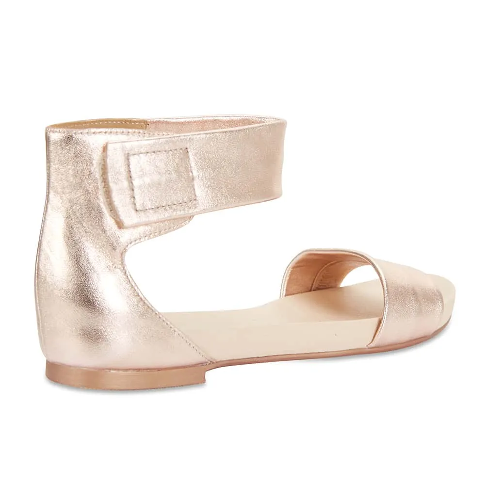 Shay Sandal in Rose Gold Leather