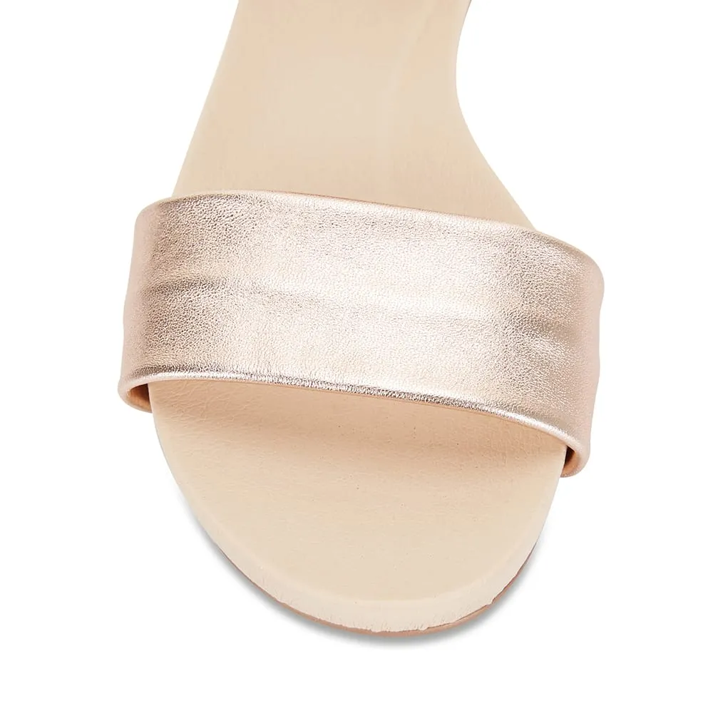 Shay Sandal in Rose Gold Leather