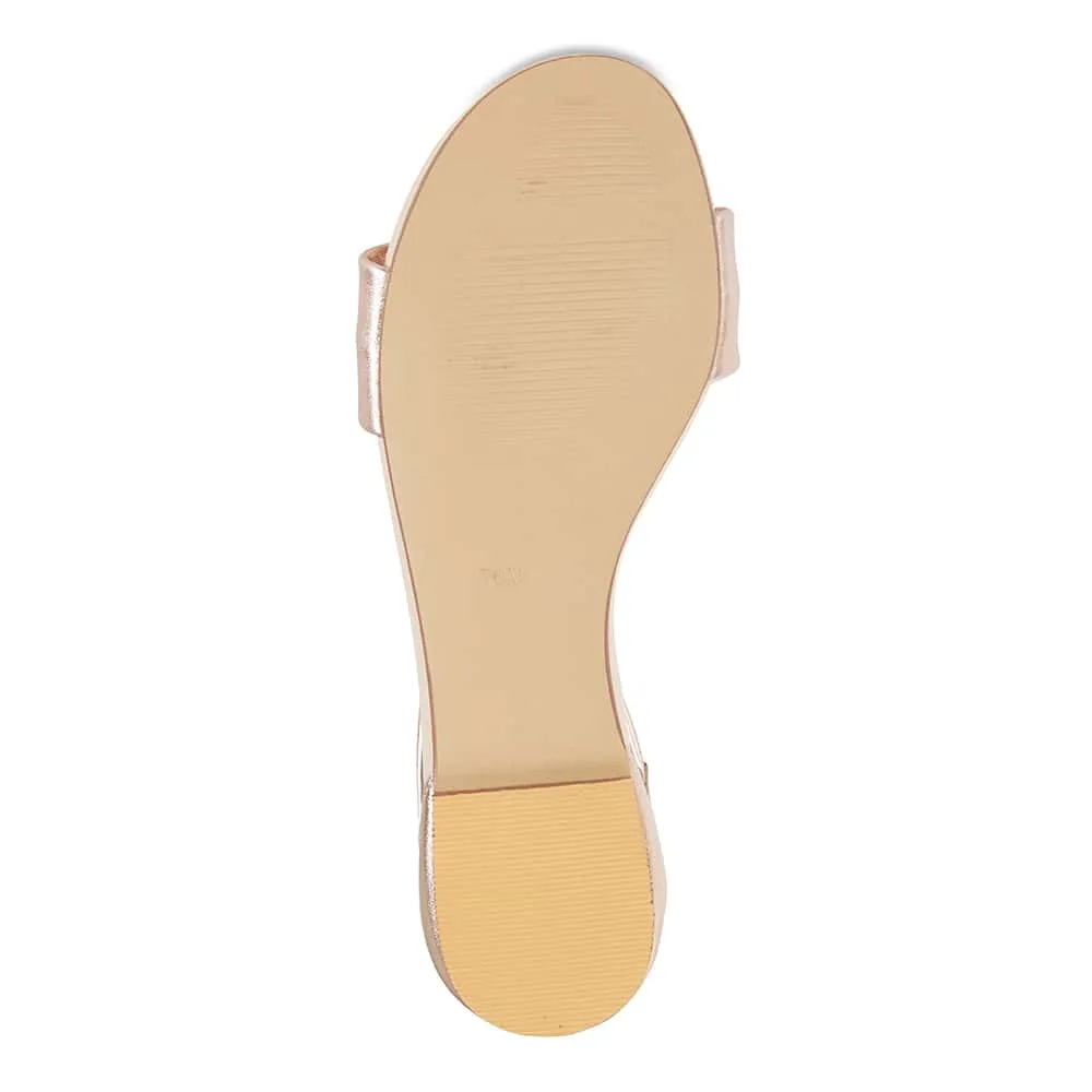 Shay Sandal in Rose Gold Leather