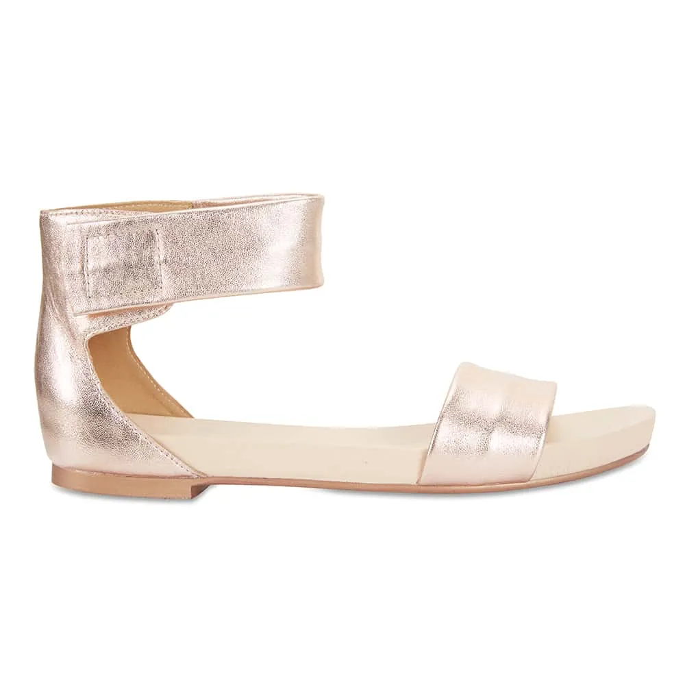 Shay Sandal in Rose Gold Leather