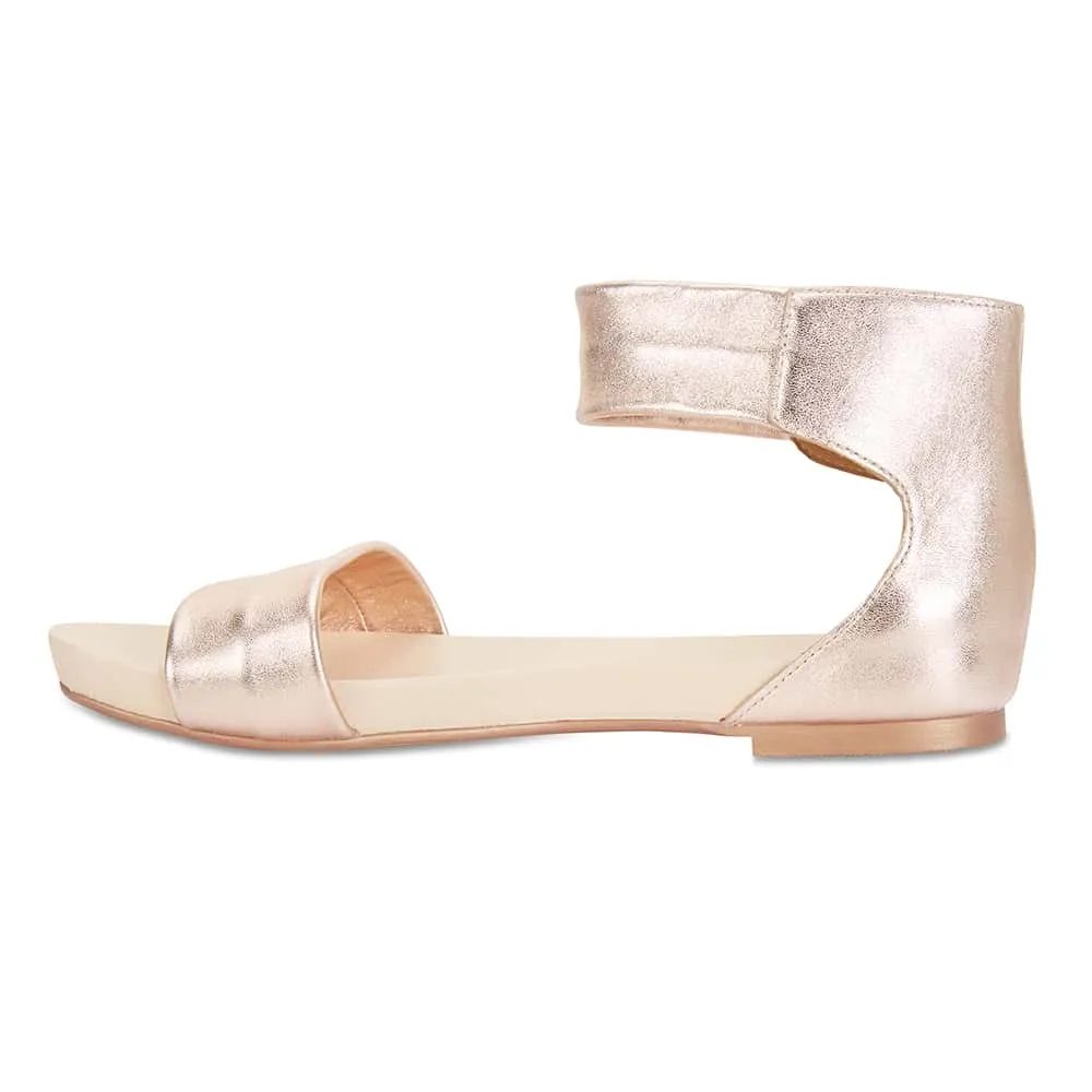 Shay Sandal in Rose Gold Leather