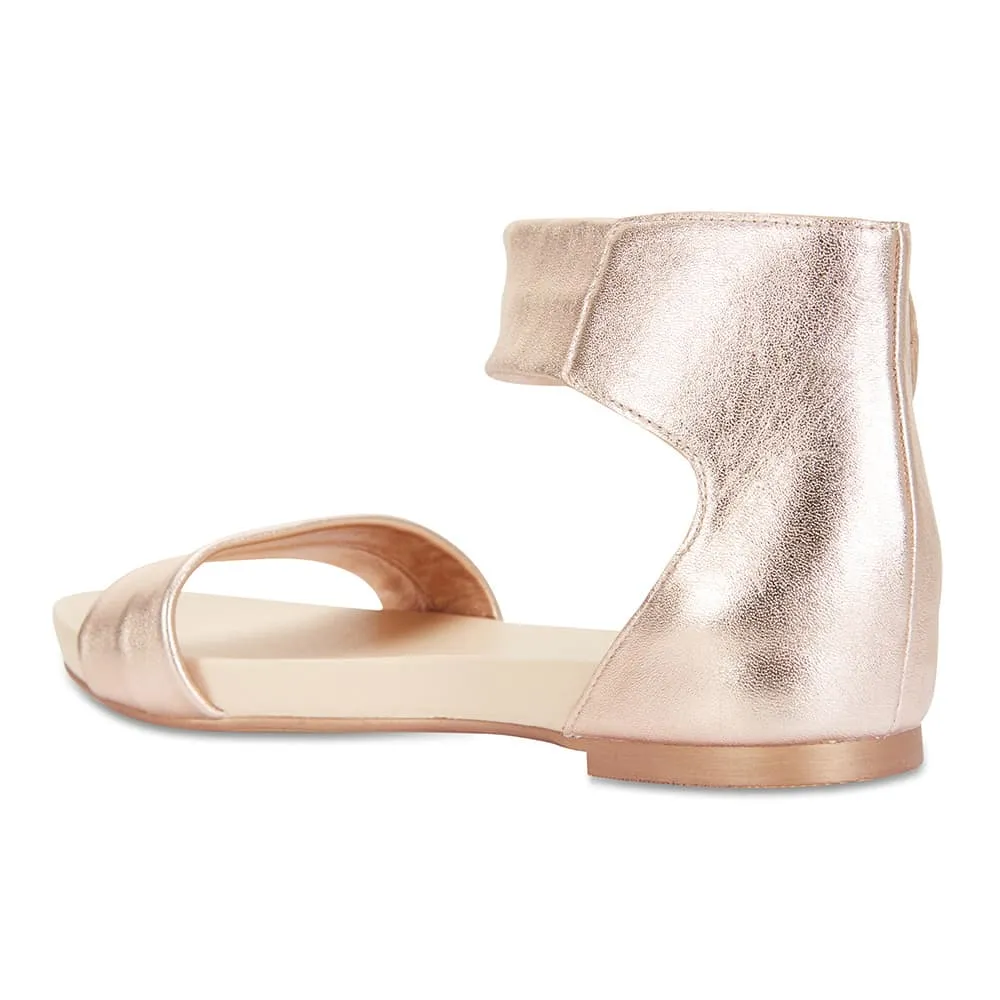Shay Sandal in Rose Gold Leather