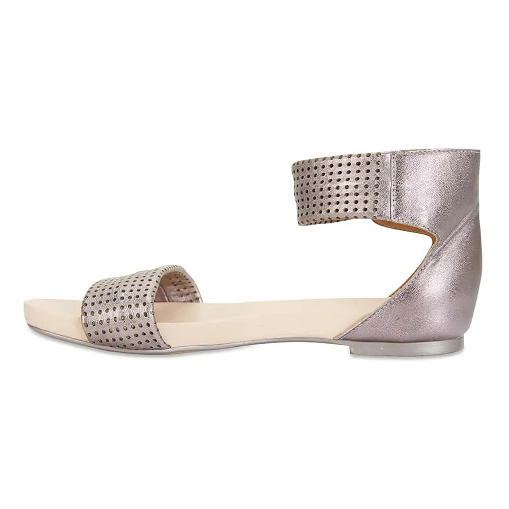 Shelly Sandal in Gunmetal Leather