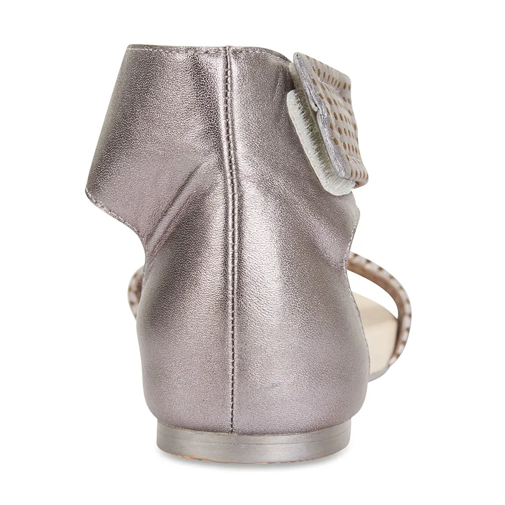 Shelly Sandal in Gunmetal Leather