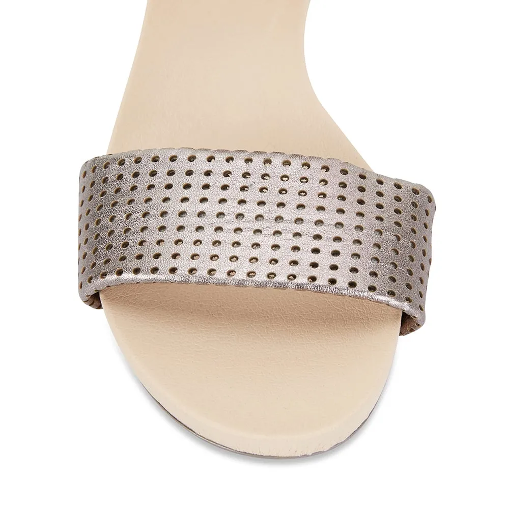 Shelly Sandal in Gunmetal Leather