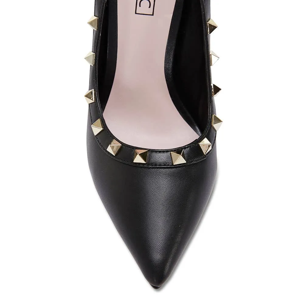 Sierra Heel in Black Leather